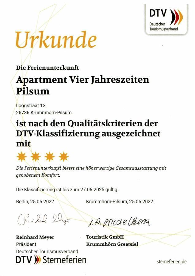 Apartment Vier Jahreszeiten Pilsum Krummhörn 외부 사진